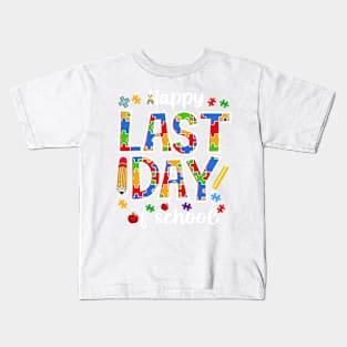 Last Day of School Autism Awareness Gift For Kids Boys Girls Kids T-Shirt